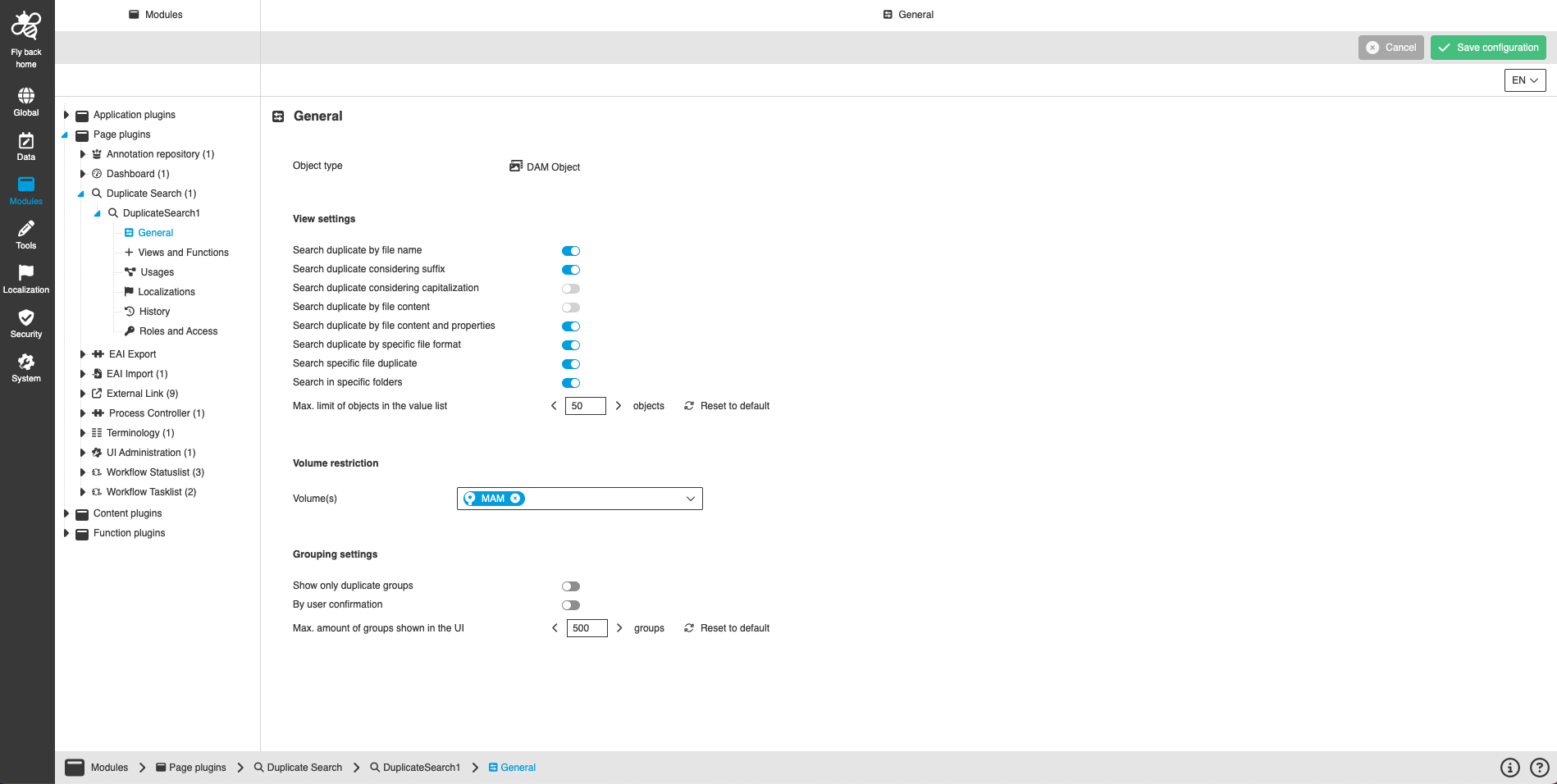 duplicate search new cc general