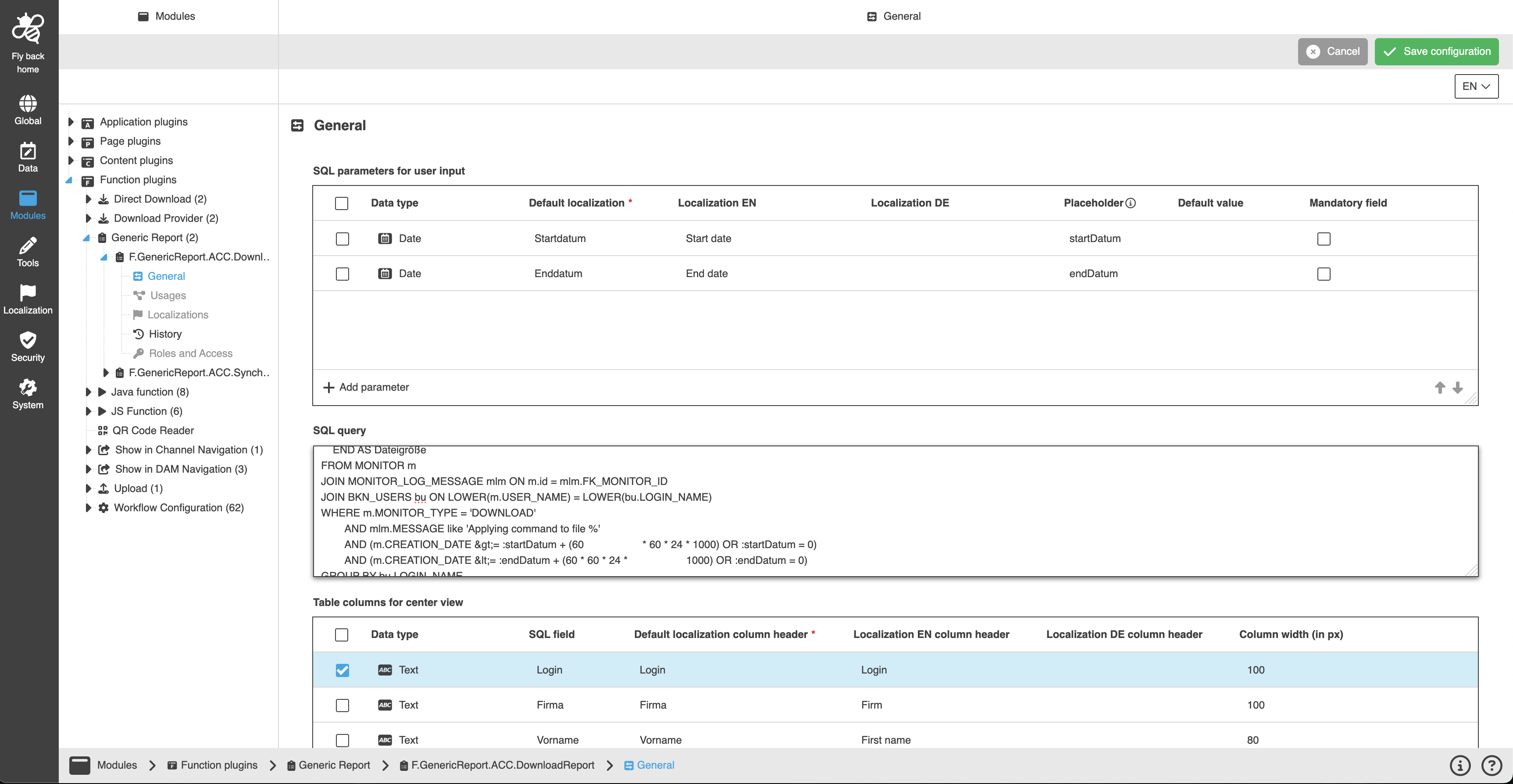 generic report general CC