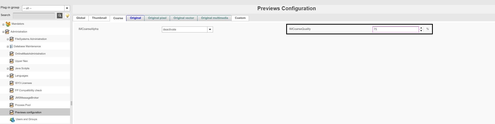 backend coarse preview