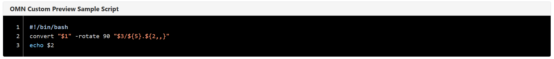omn custom preview sample script