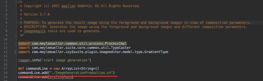 Image generator groovy script command line parameter