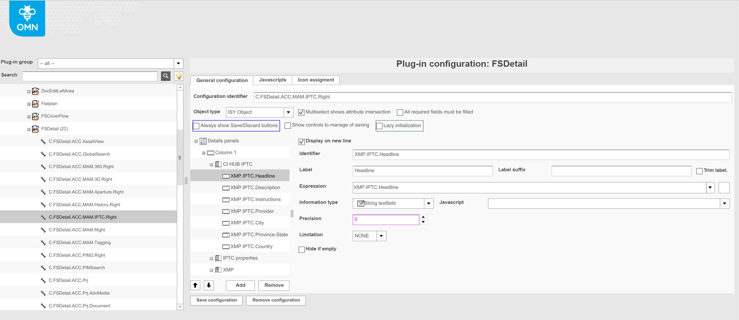 CI HUB FSDetail IPTC config client
