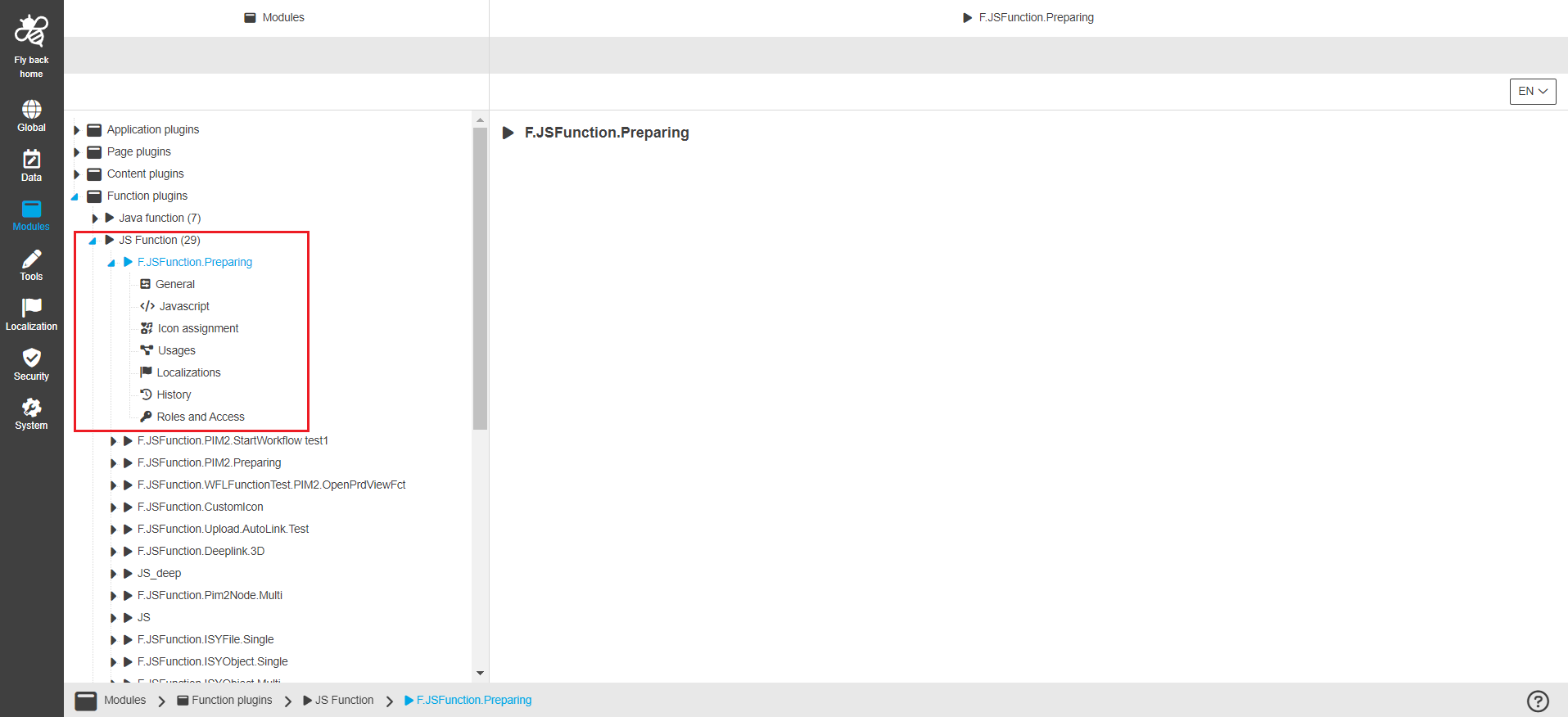 js function CC configuration