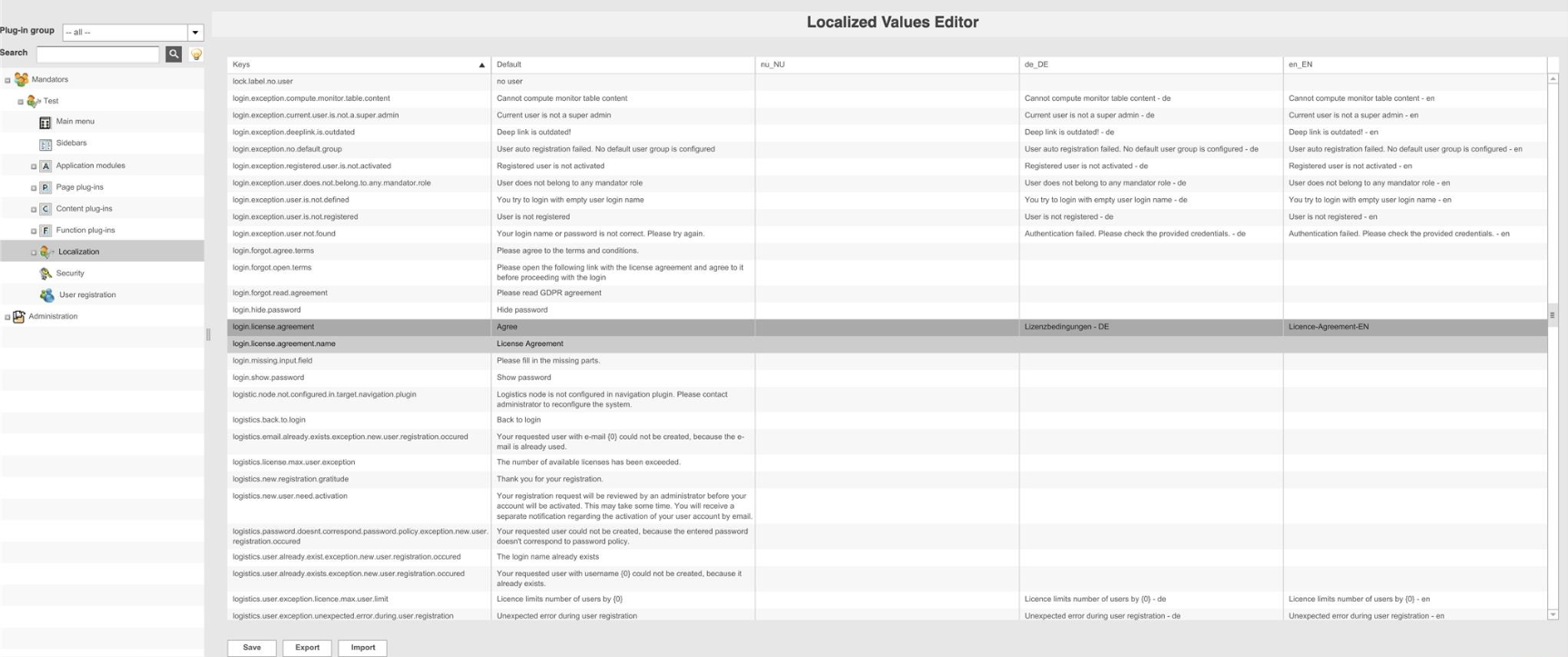 Localization-of-the-license-agreement