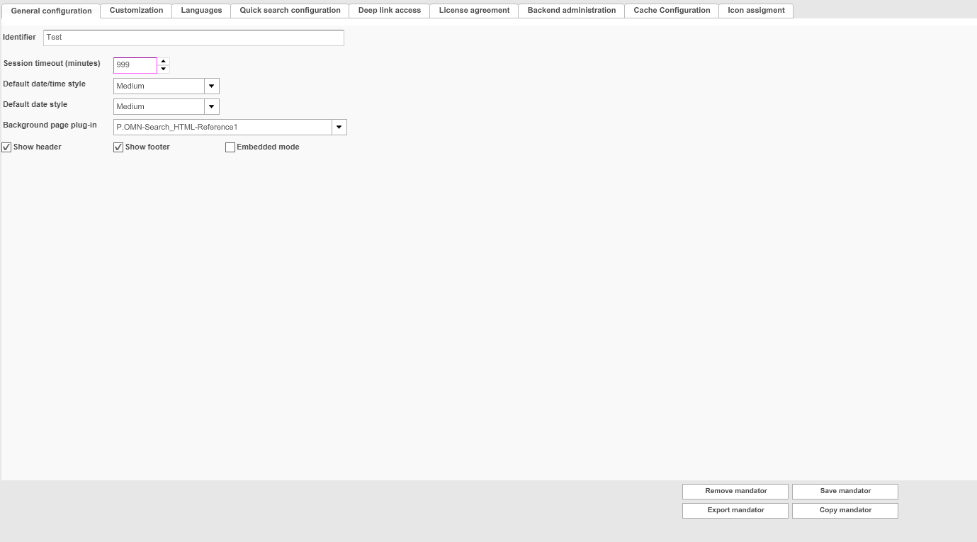 Mandator overview mandator details