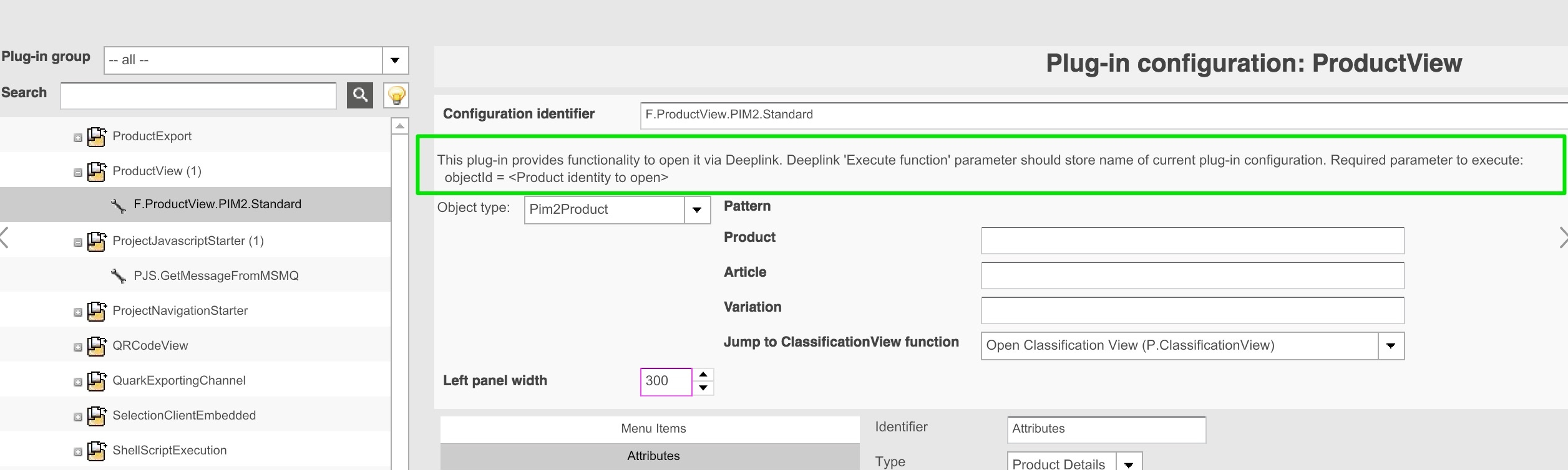 Mandator product identifier for deeplink