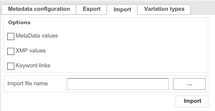 MetadataFields importing metadata configuration