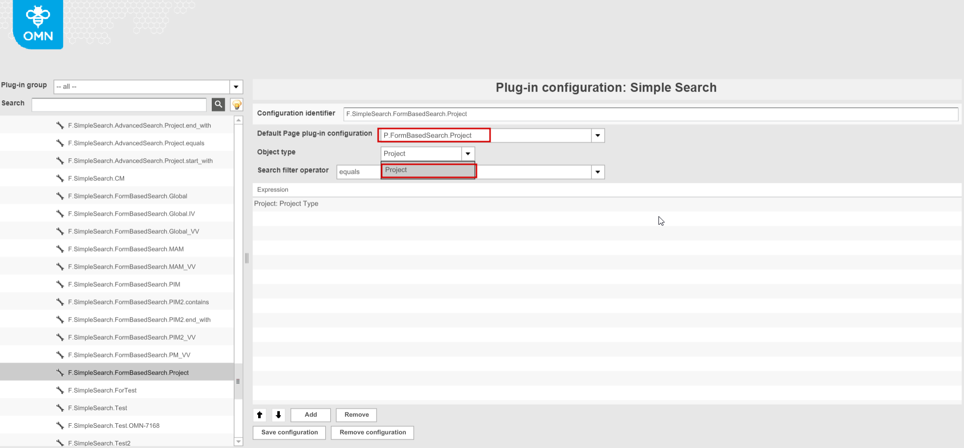 SimpleSearch - FBS- Object type