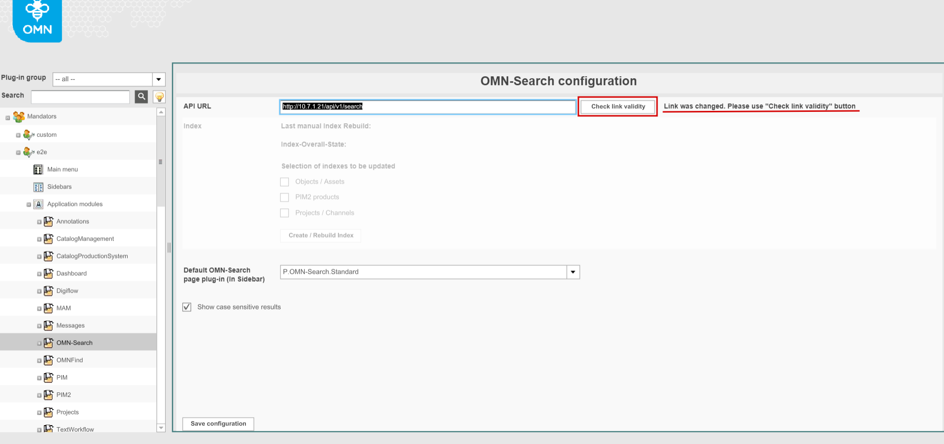 OMN-Search - application plugin - check link validity