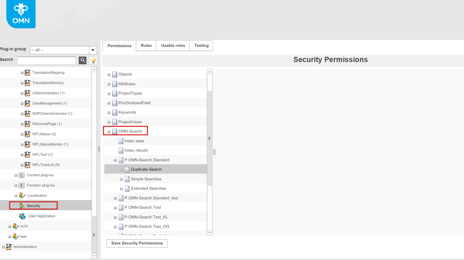 OMN-Search - Security