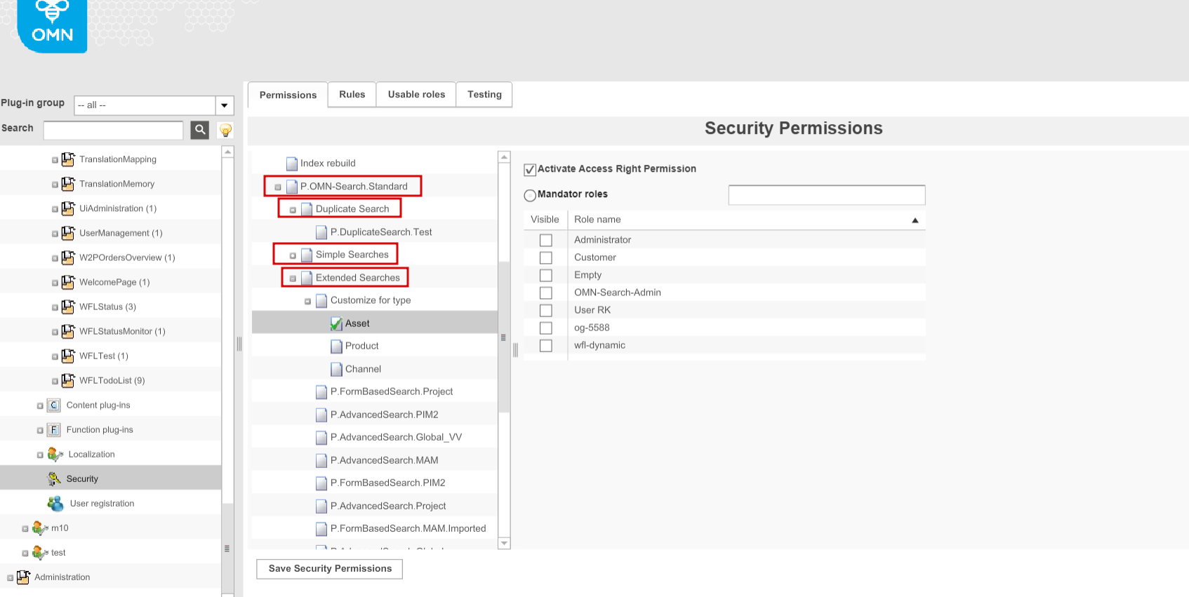 OMN-Search Security - extended search