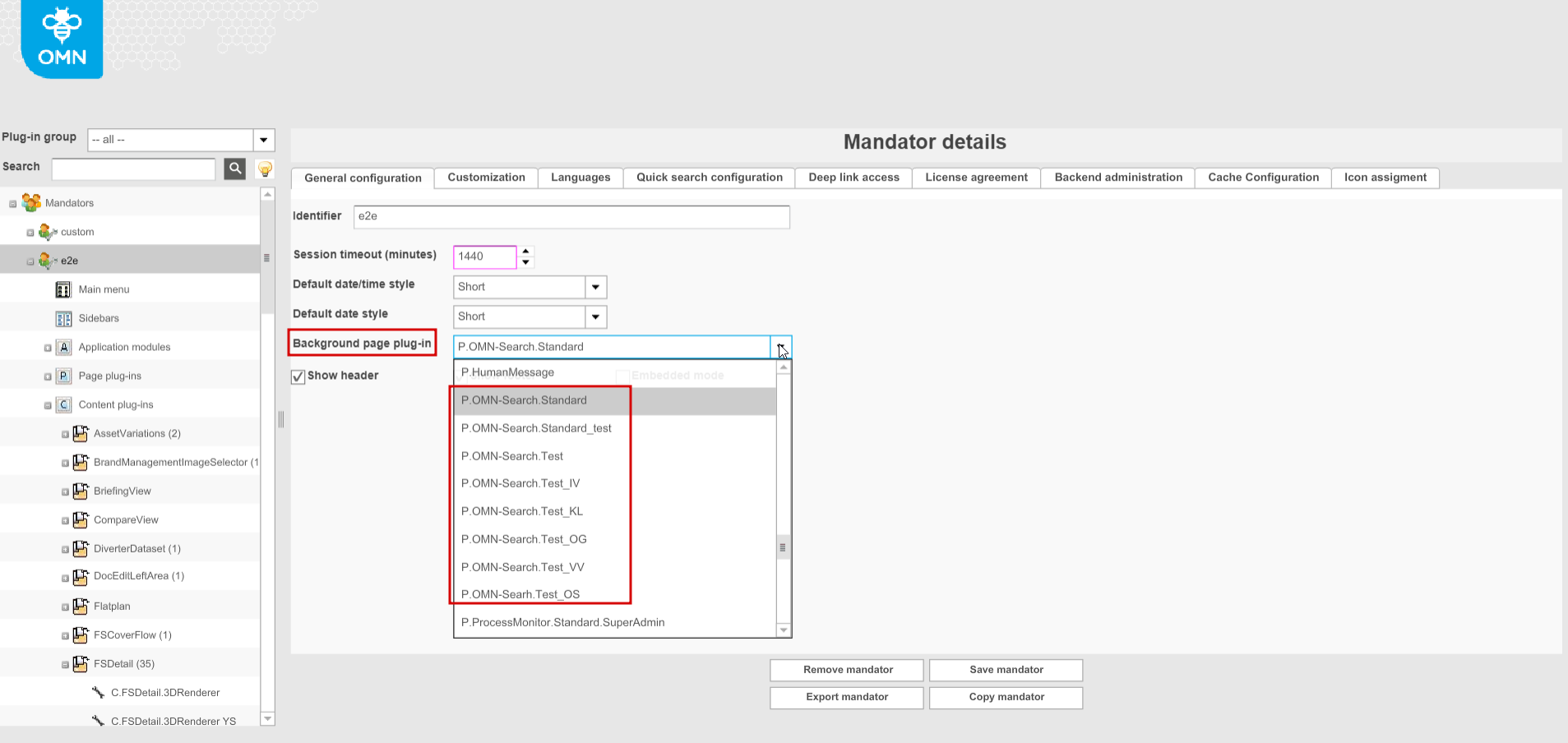 OMN-Search - background page plugin