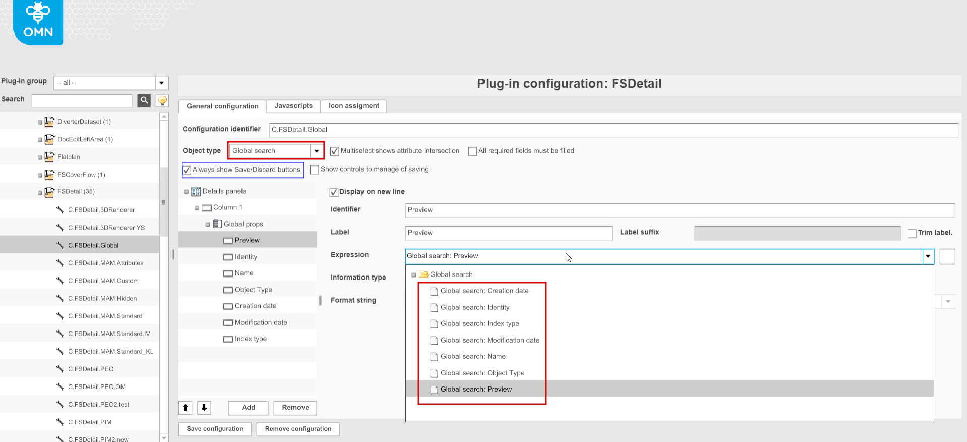 FSDetail - Global search type