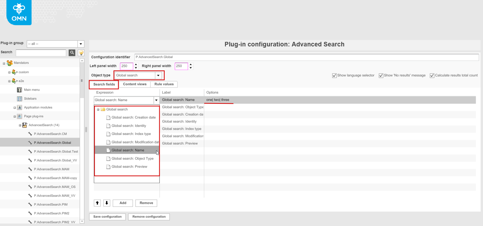 Advanced Search - Search fields