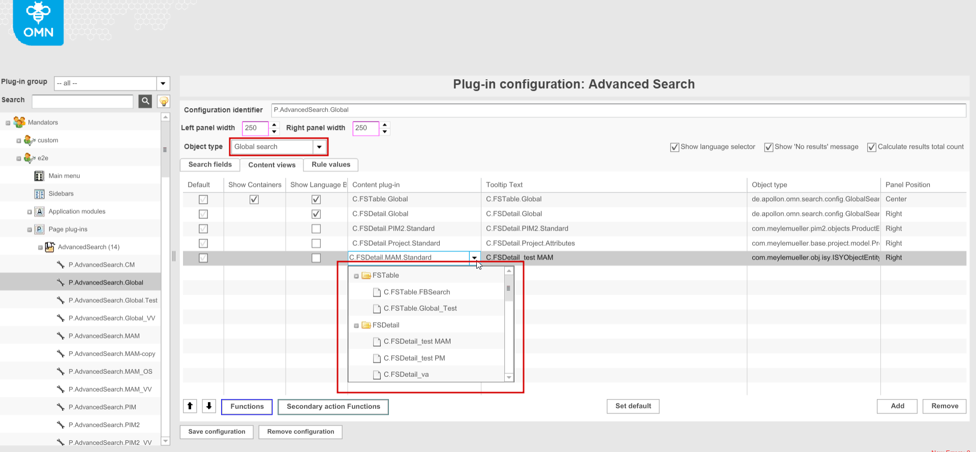 Advanced Search - content views