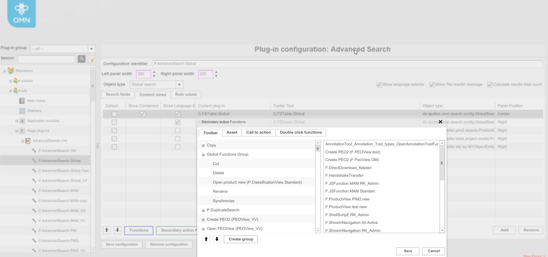 Advanced Search - configurable functions