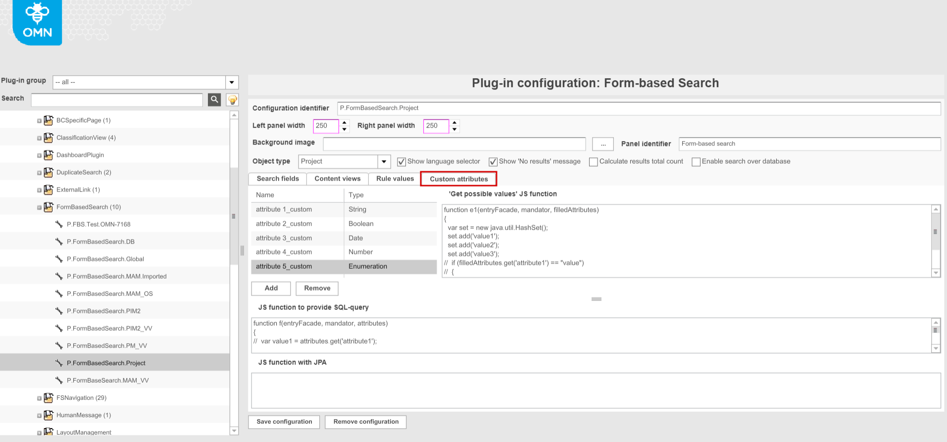 FBS - custom attributes