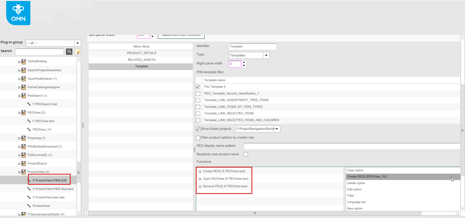ProductView to PEO functions