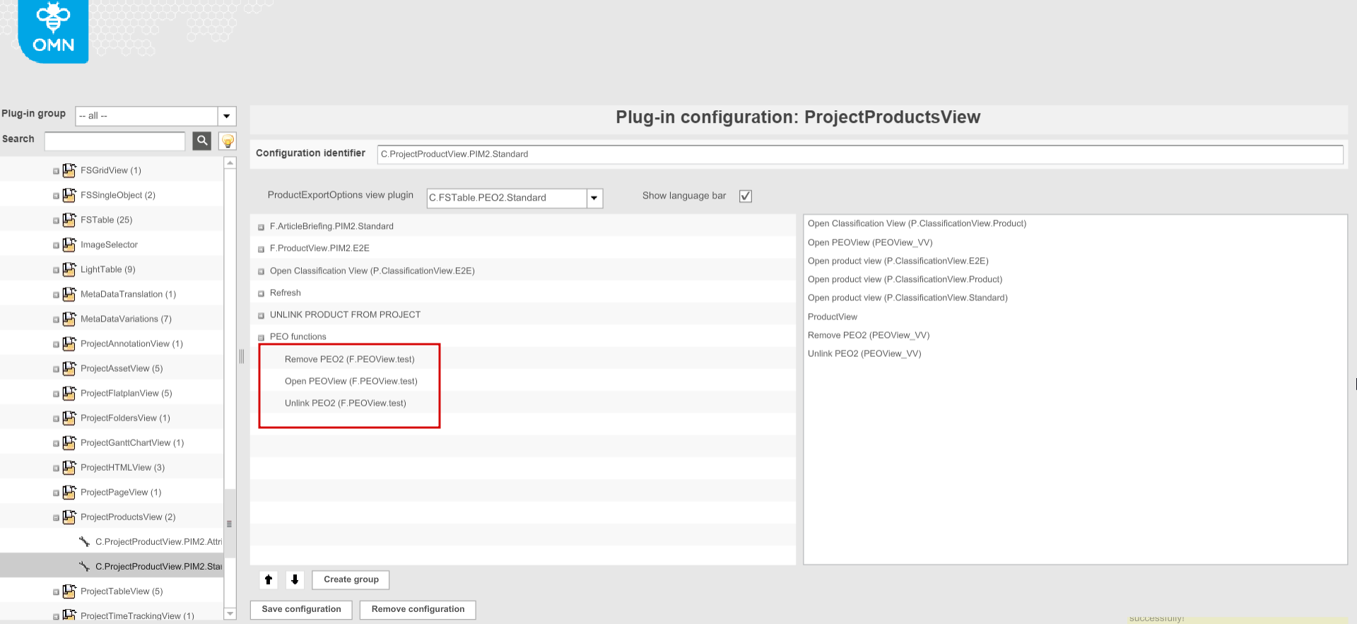 ProductView to PEO functions