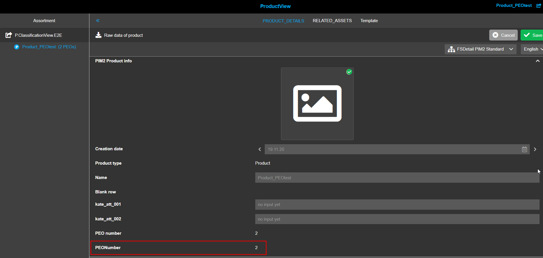 ProductView and PEONumber and FSDetail