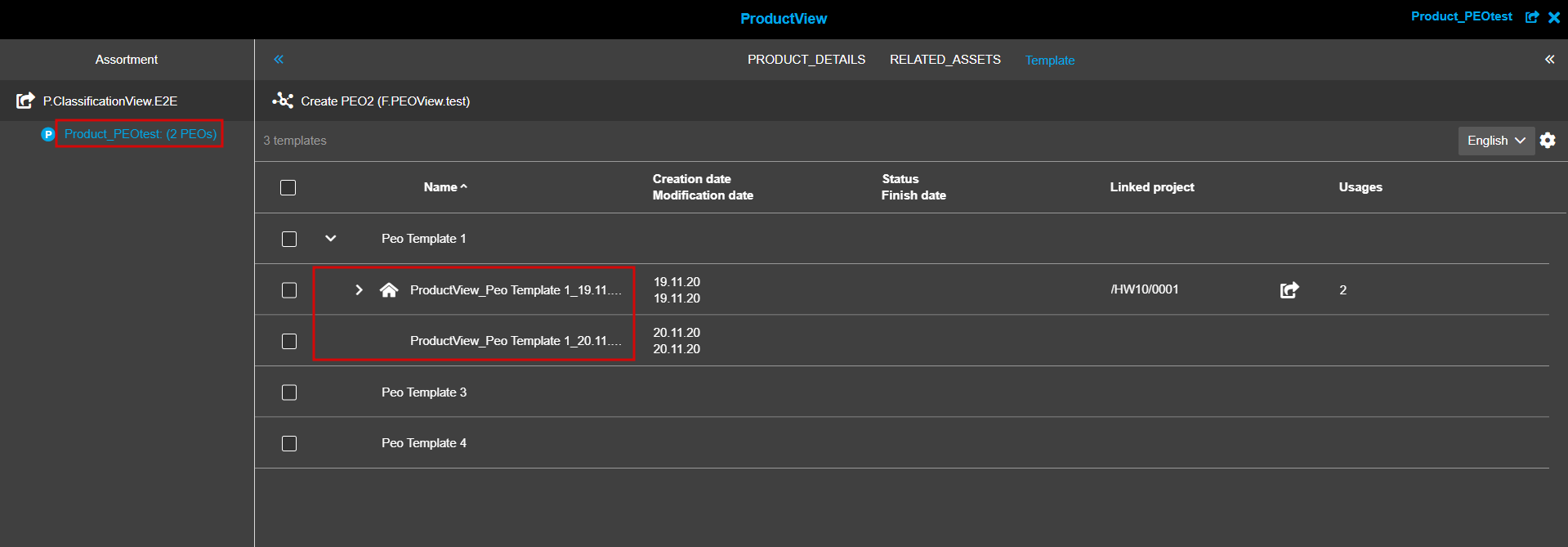 ProductView and PEOavialability