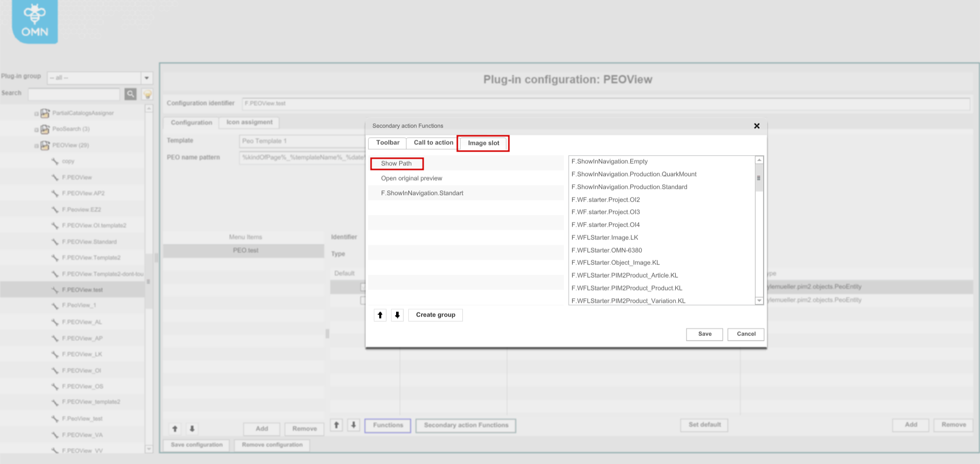 Show path configuration