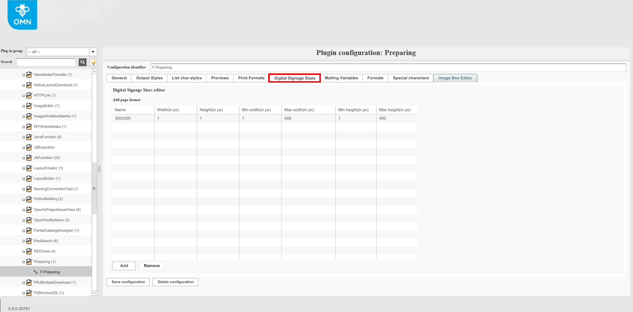 preparing digital signage sizes tab