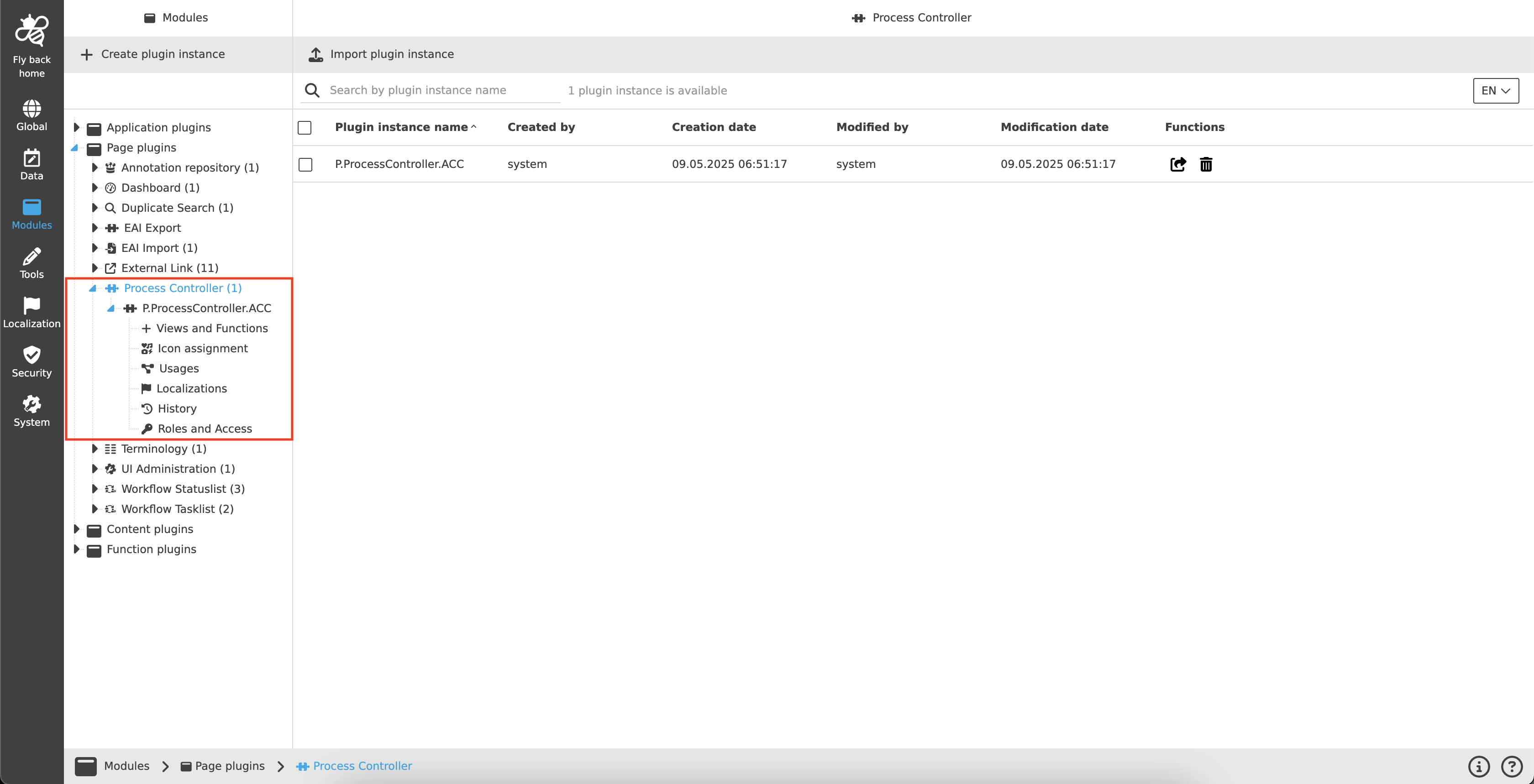 ProcessController CC configuration