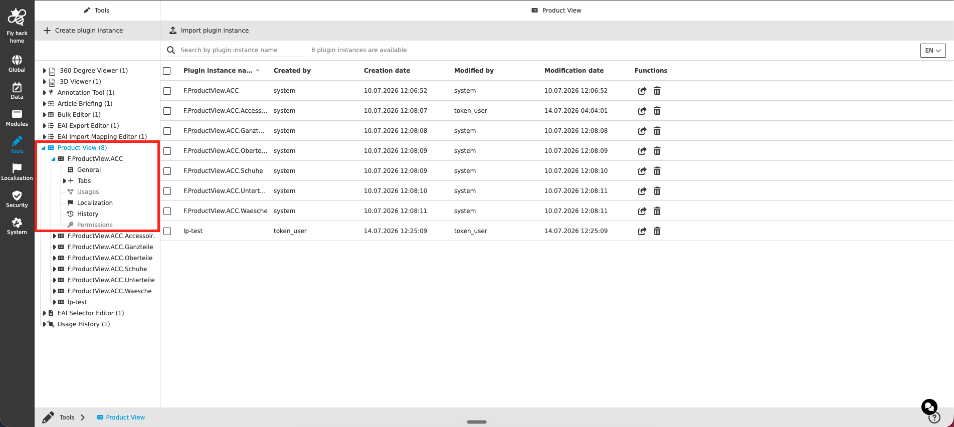 productview configuration CC