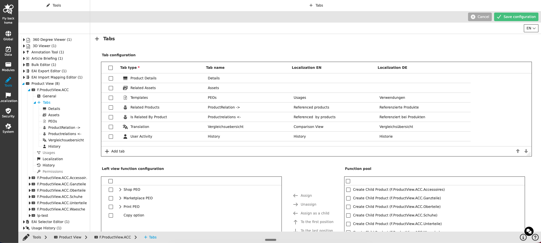 productview tabs CC