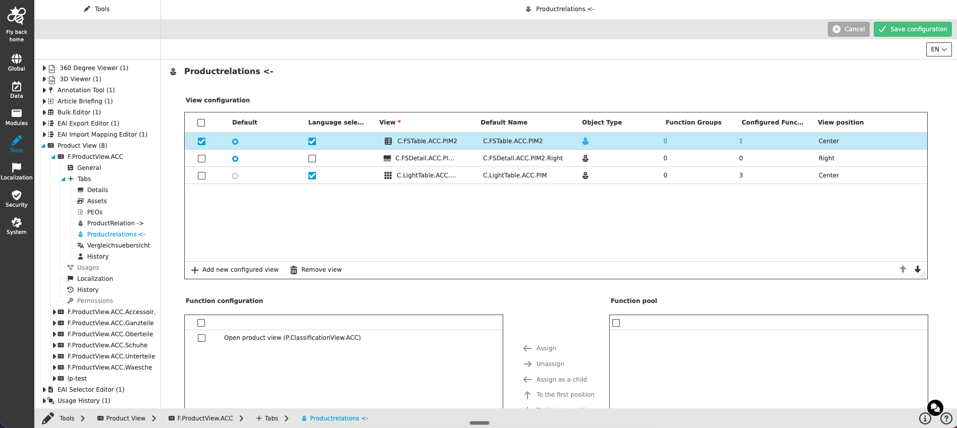 productview tabs is related by product CC