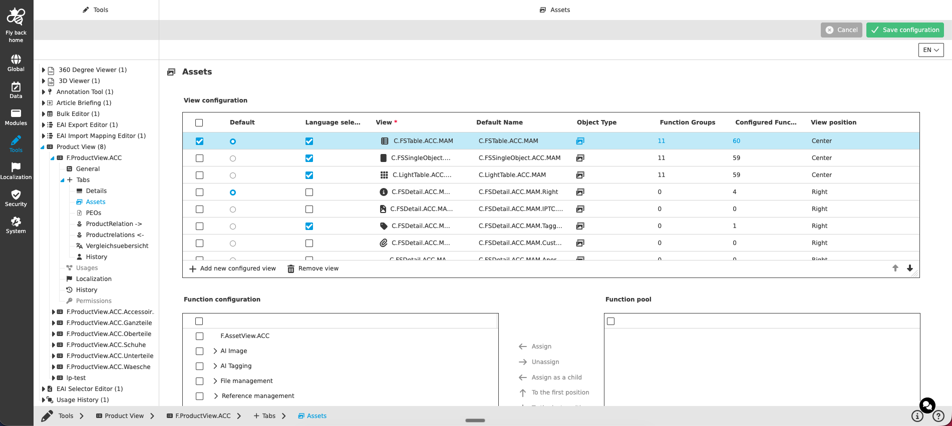 productview tabs related assets CC
