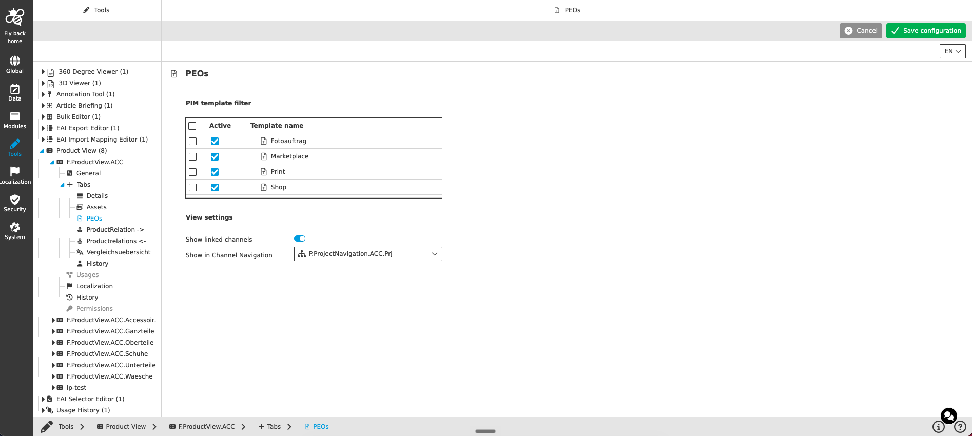productview tabs templates CC
