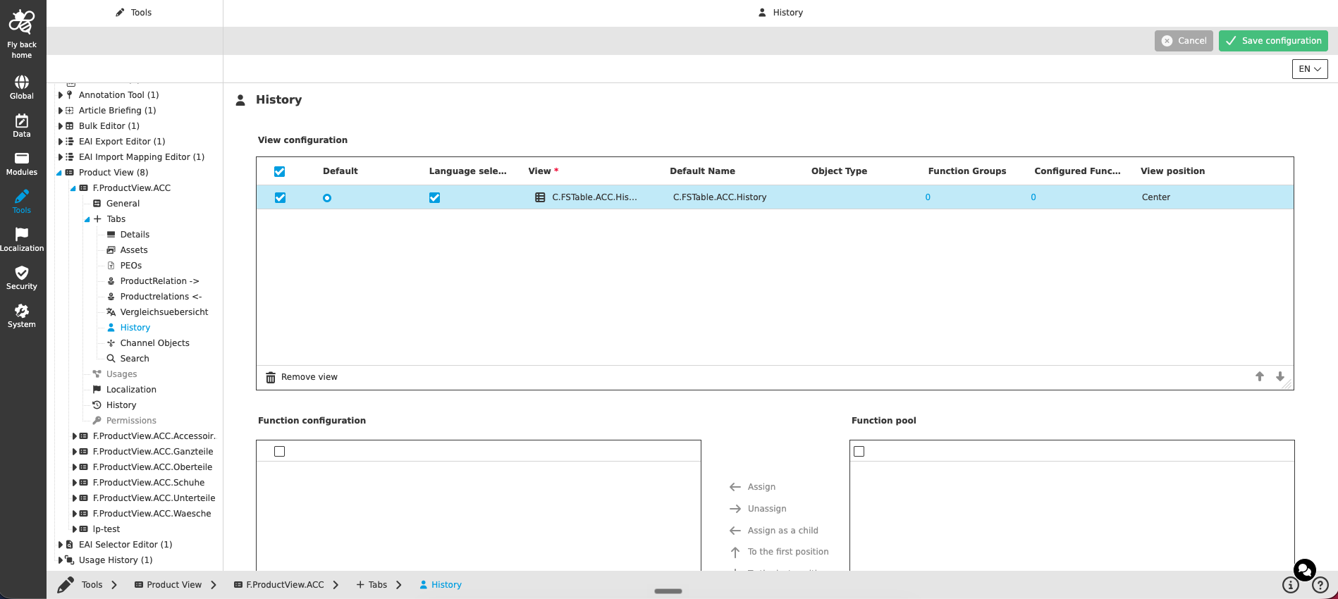 productview tabs user activity CC