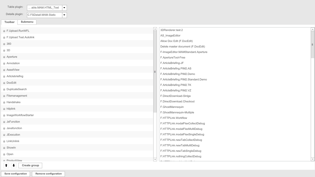 ProjectAssetView configuration overview