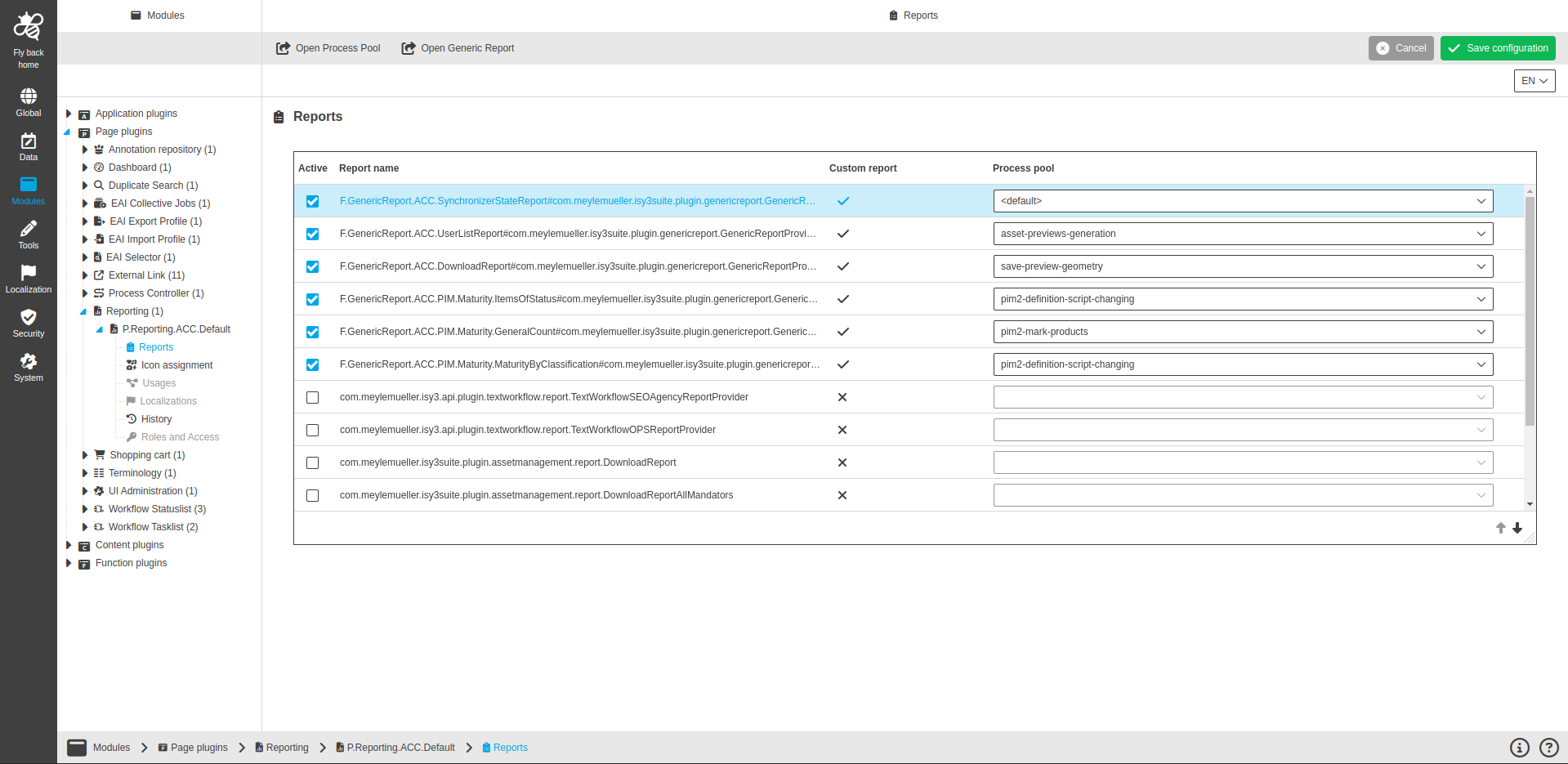 Reporting reports CC