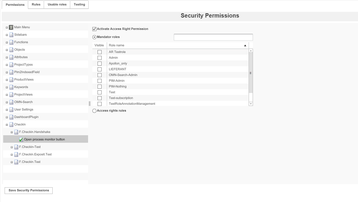 Security permissions