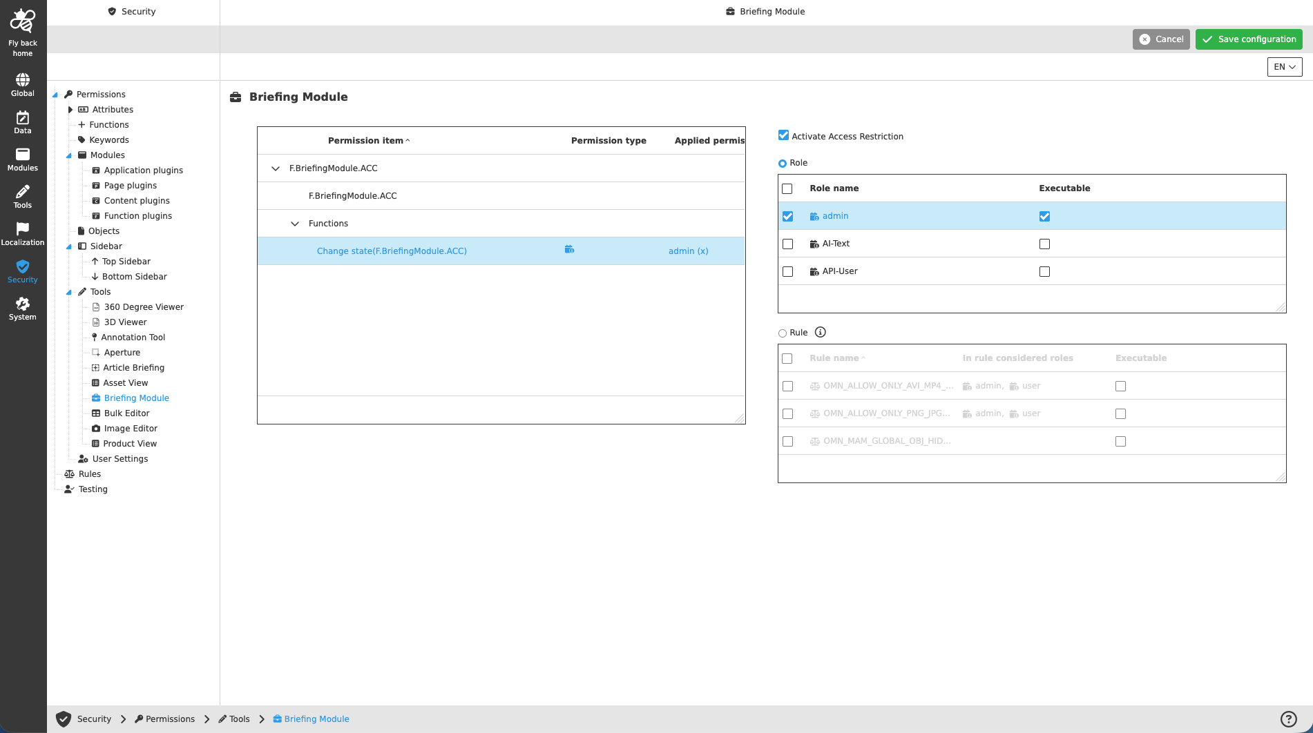 Security permissions tools newCC