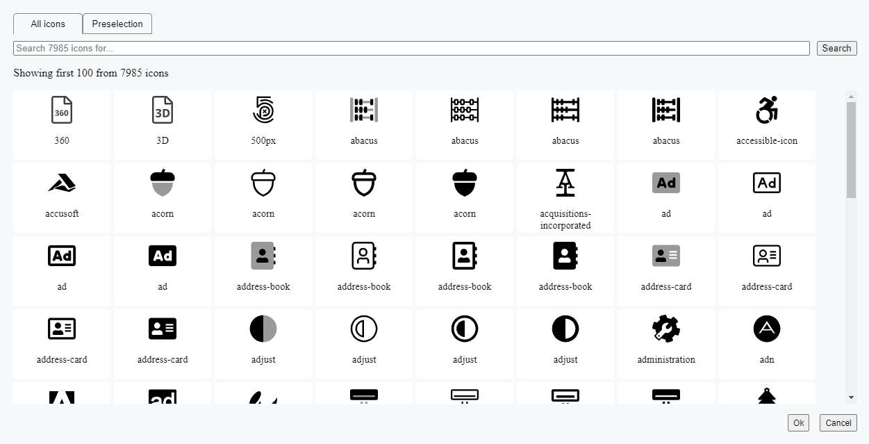 Sidebar icon assignment
