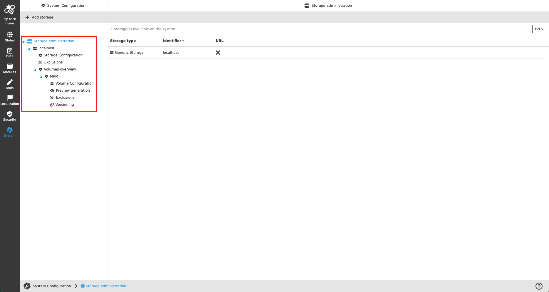 storage administration CC