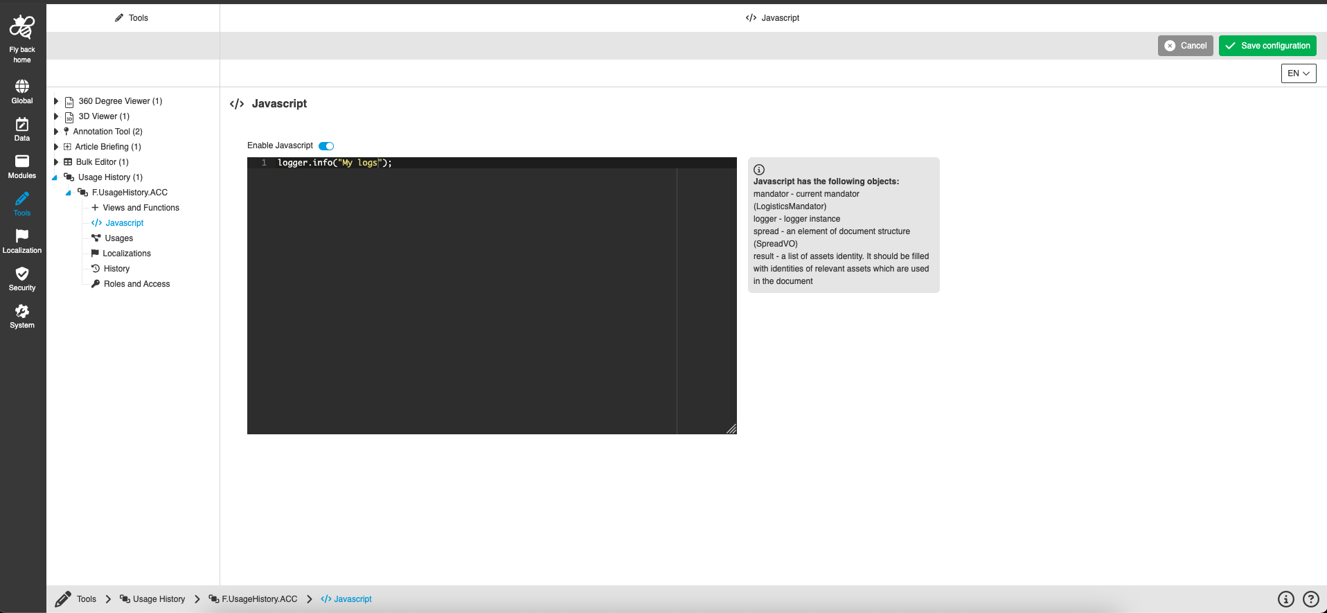 usagehistory javascript CC