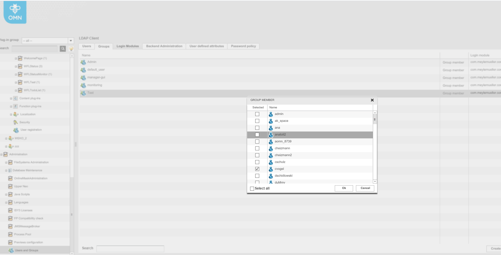 backend user management groups