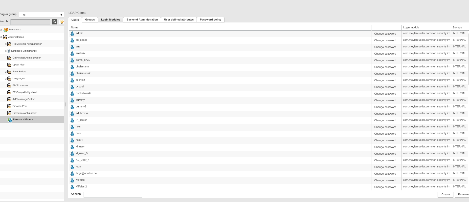 backend user management users and groups