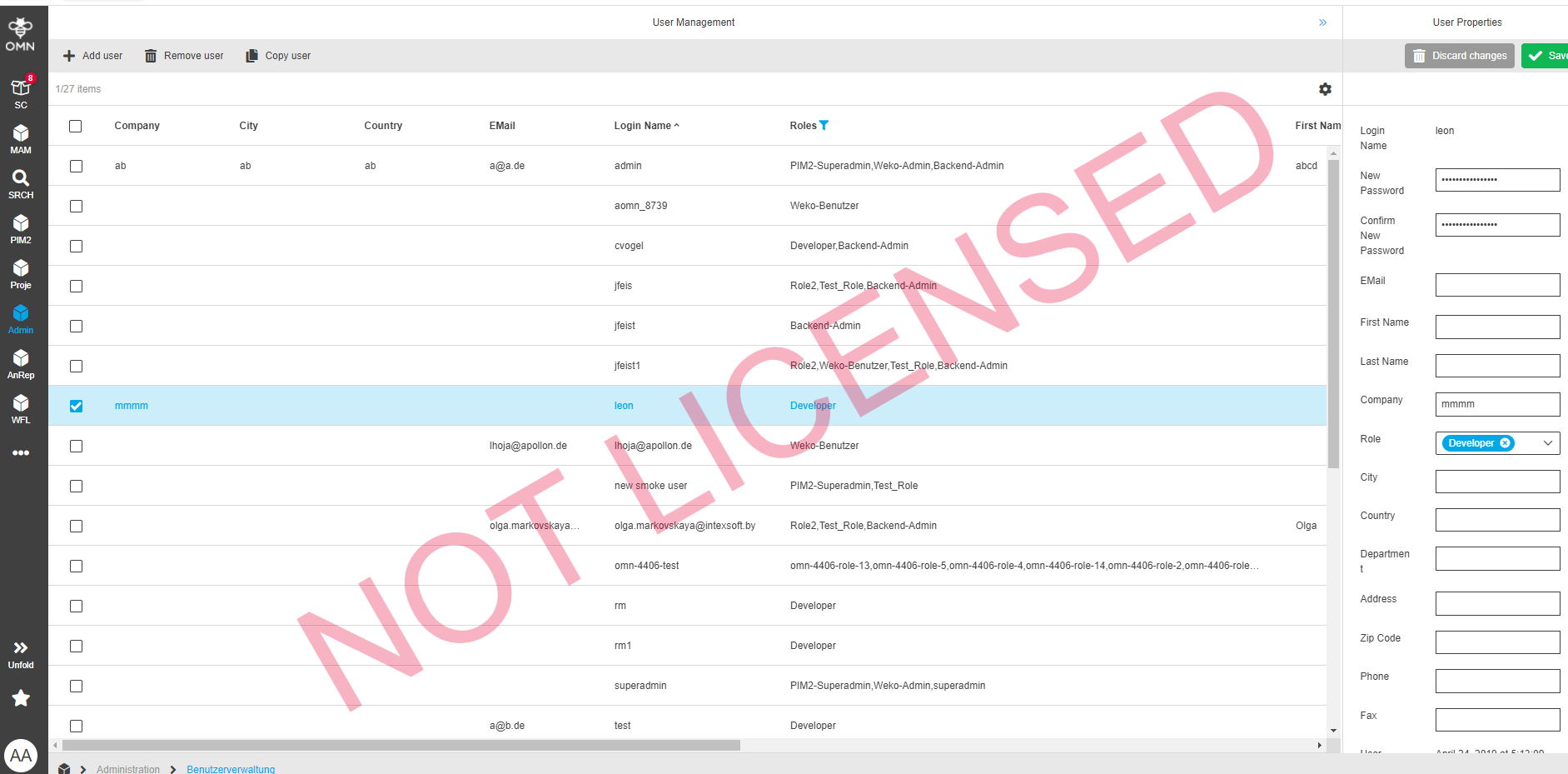 frontend user management