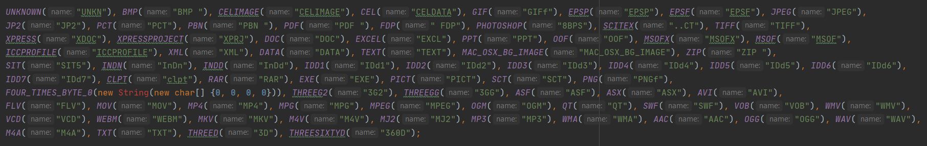 supported file types