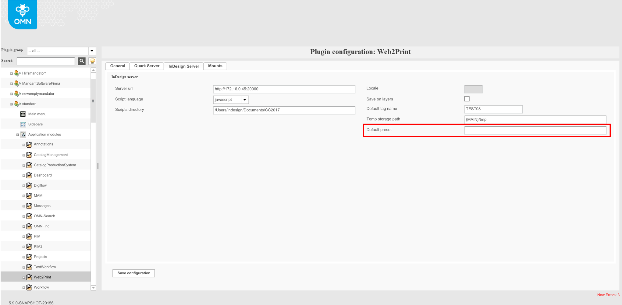 Web2Print_Indesign_Server_Tab_Default_preset