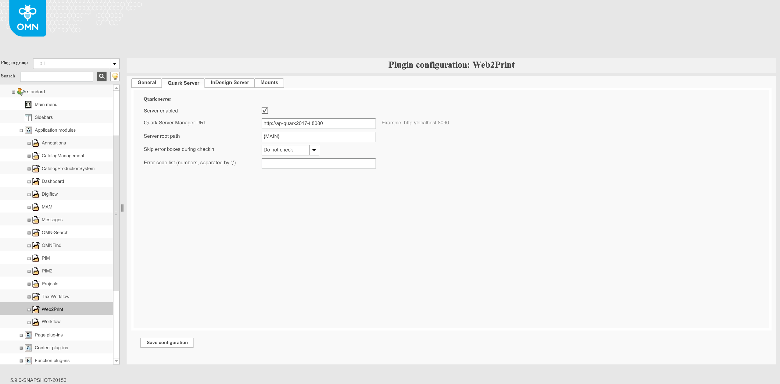 Web2Print_Quark_Server_Tab