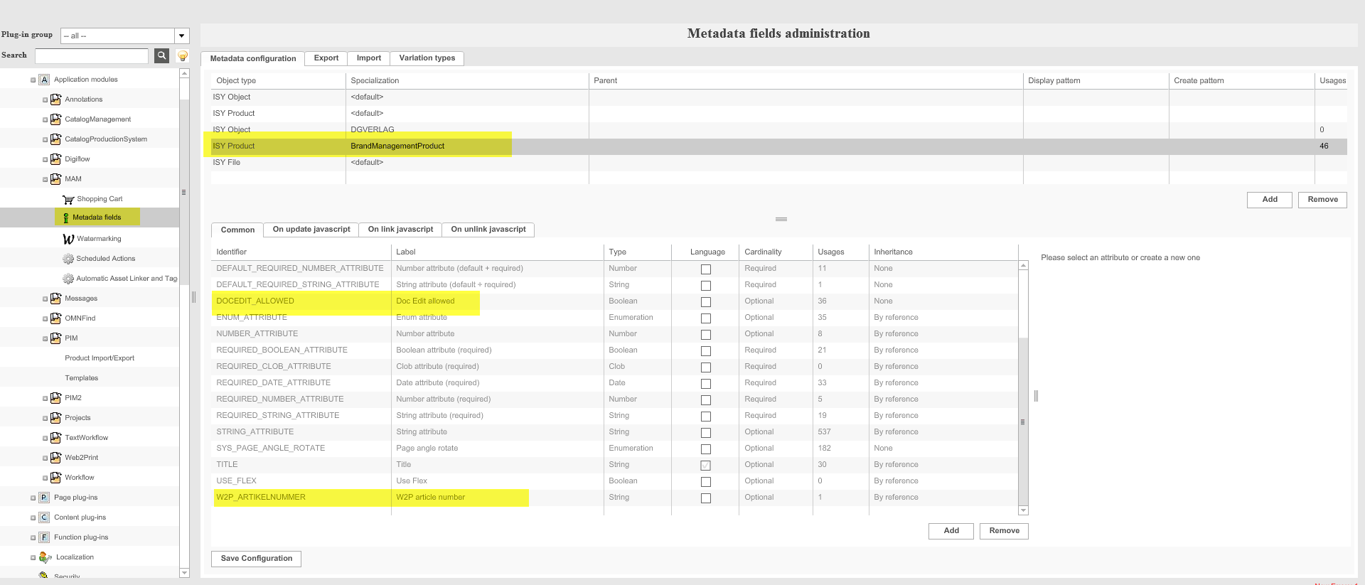 w2p configuration_metadatafields