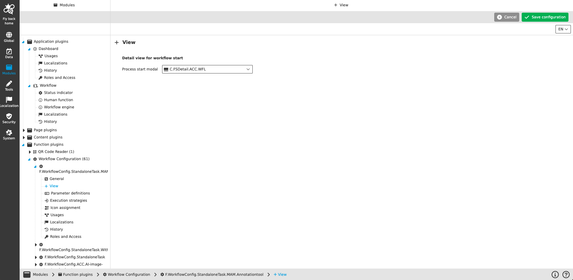 workflow config view CC