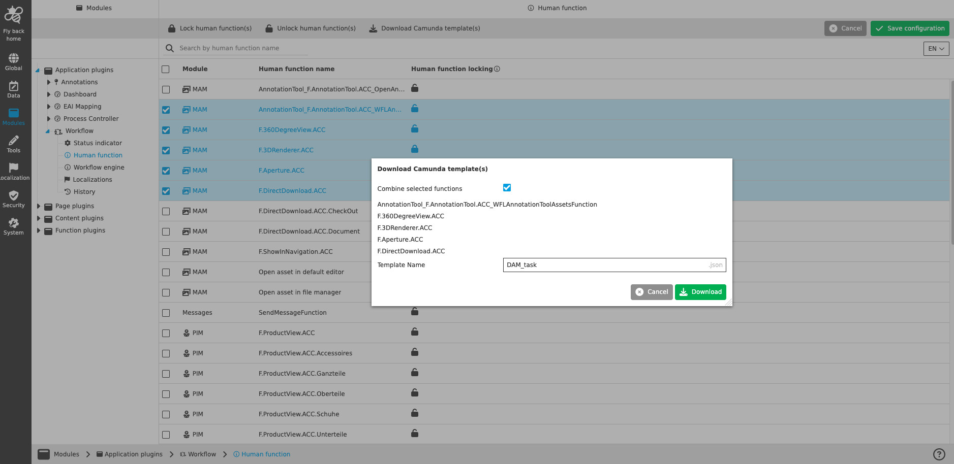 workflow plugin humanfunction CC download multi template combi